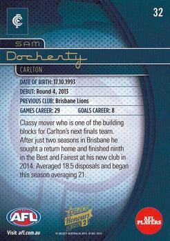 2015 Select AFL Honours Series 2 #32 Sam Docherty Back